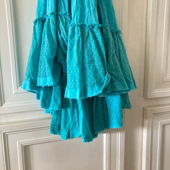 NWT Free People 100 Degree Mini Dress Boho Pool Blue Sz L - Picture 4 of 7